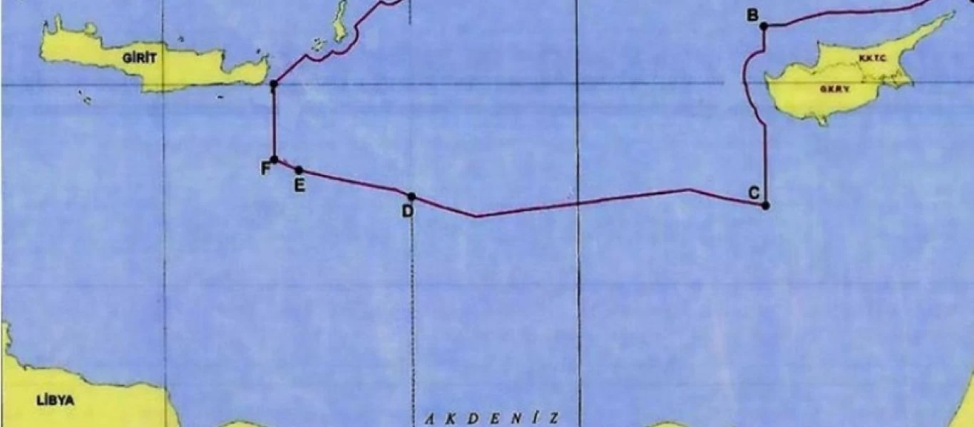 Άγκυρα: «Καταθέσαμε τις συντεταγμένες στον ΟΗΕ - Κανείς δεν θα περνάει έξω από την Κρήτη χωρίς την άδειά μας»!